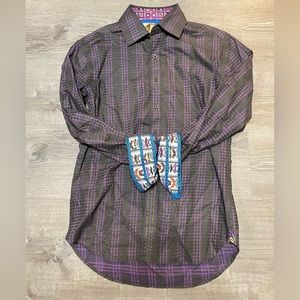 Robert Graham Limited Edition Long Sleeve Button Down Shirt Mustache Movember L